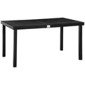 Outdoor Dining Table for 6, Patio Rectangular Table, 55" L x 35.5" W x 29.25" H, Black
