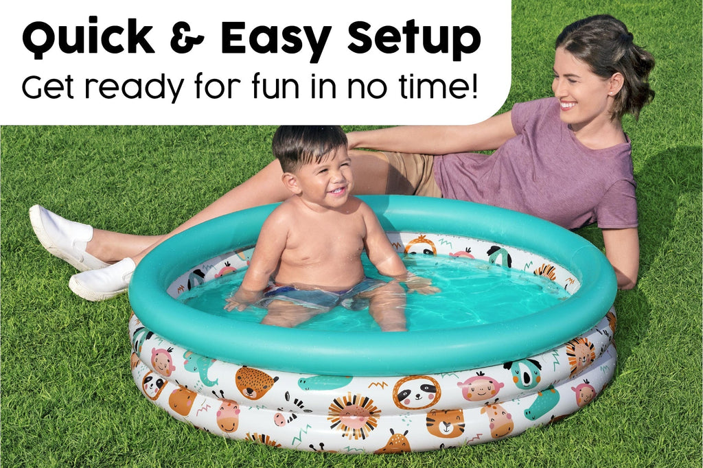 40" Safari Themed Kids Inflatable Paddling Pool