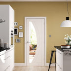 Salerno Internal White Primed Fire Door with Clear Glass