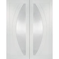Salerno Internal White Primed Rebated Door Pair with Clear Glass