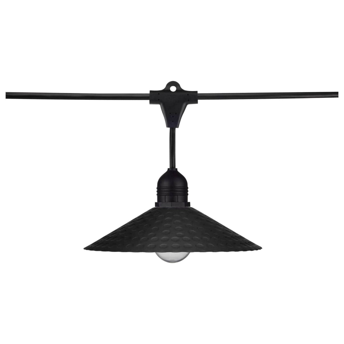 Satco 80-2843 8-Inch Textured Black Metal Dark Sky Shade for Patio String Lights