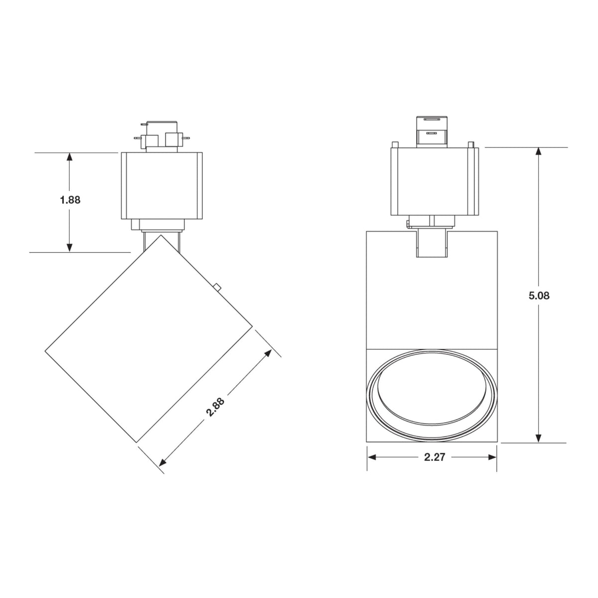 Satco Square Track Head, H-Type, Selectable CCT, 500 Lumens