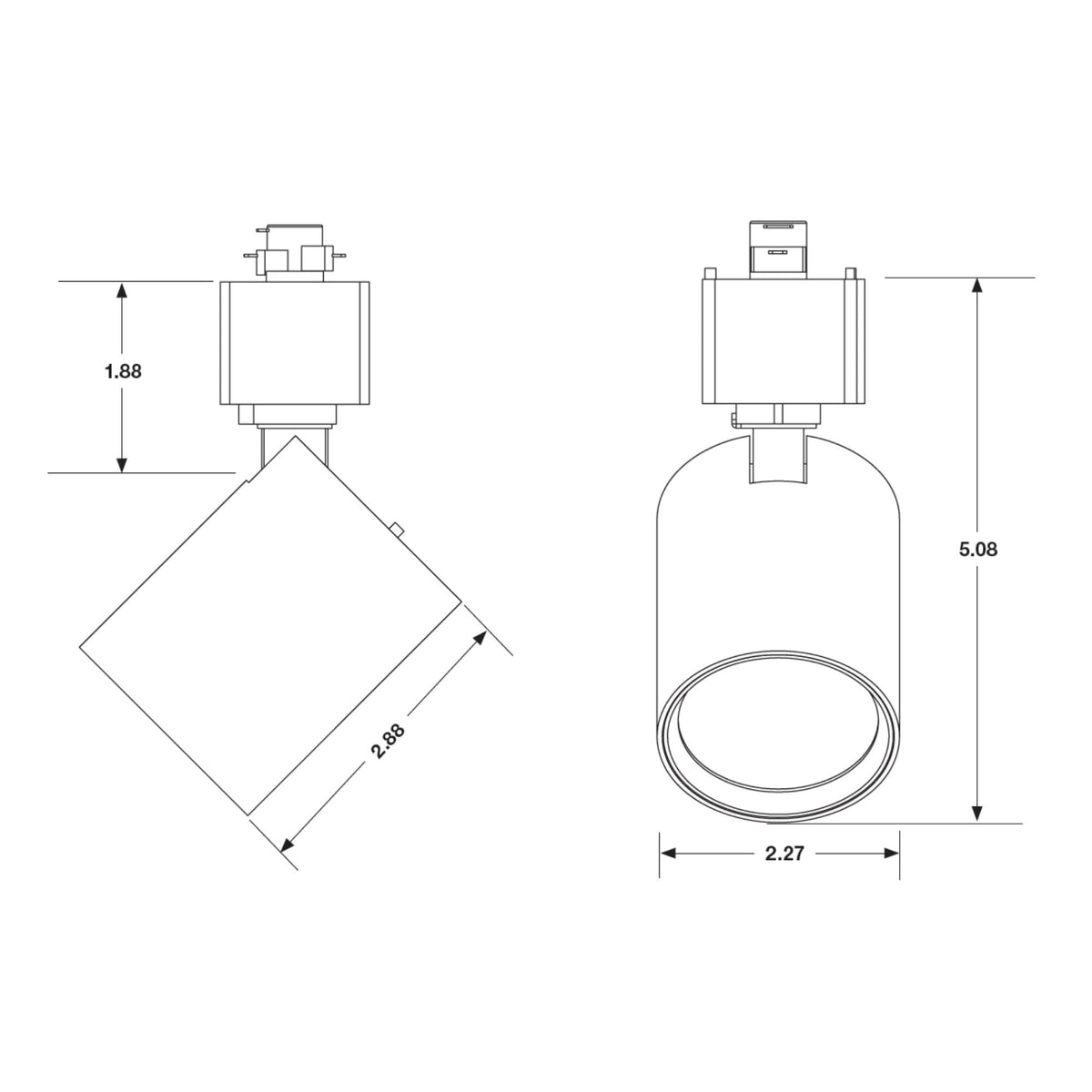 Satco Round Track Head, H-Type, Black, Selectable CCT, 500 Lumens, 36° Beam Angle