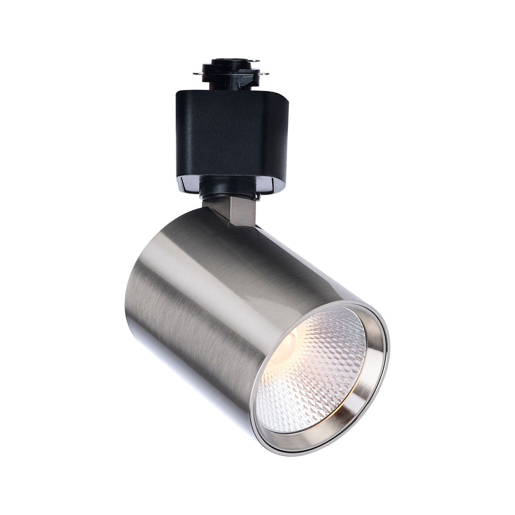 Satco Round Track Head, H-Type, Brushed Nickel, Selectable CCT, 500 Lumens, 36° Beam Angle
