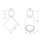 Satco Round Track Head, H-Type, Brushed Nickel, Selectable CCT, 500 Lumens, 36° Beam Angle