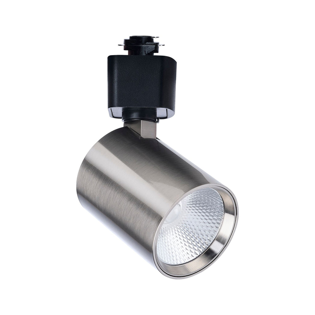 Satco Round Track Head, H-Type, Brushed Nickel, Selectable CCT, 500 Lumens, 48° Beam Angle