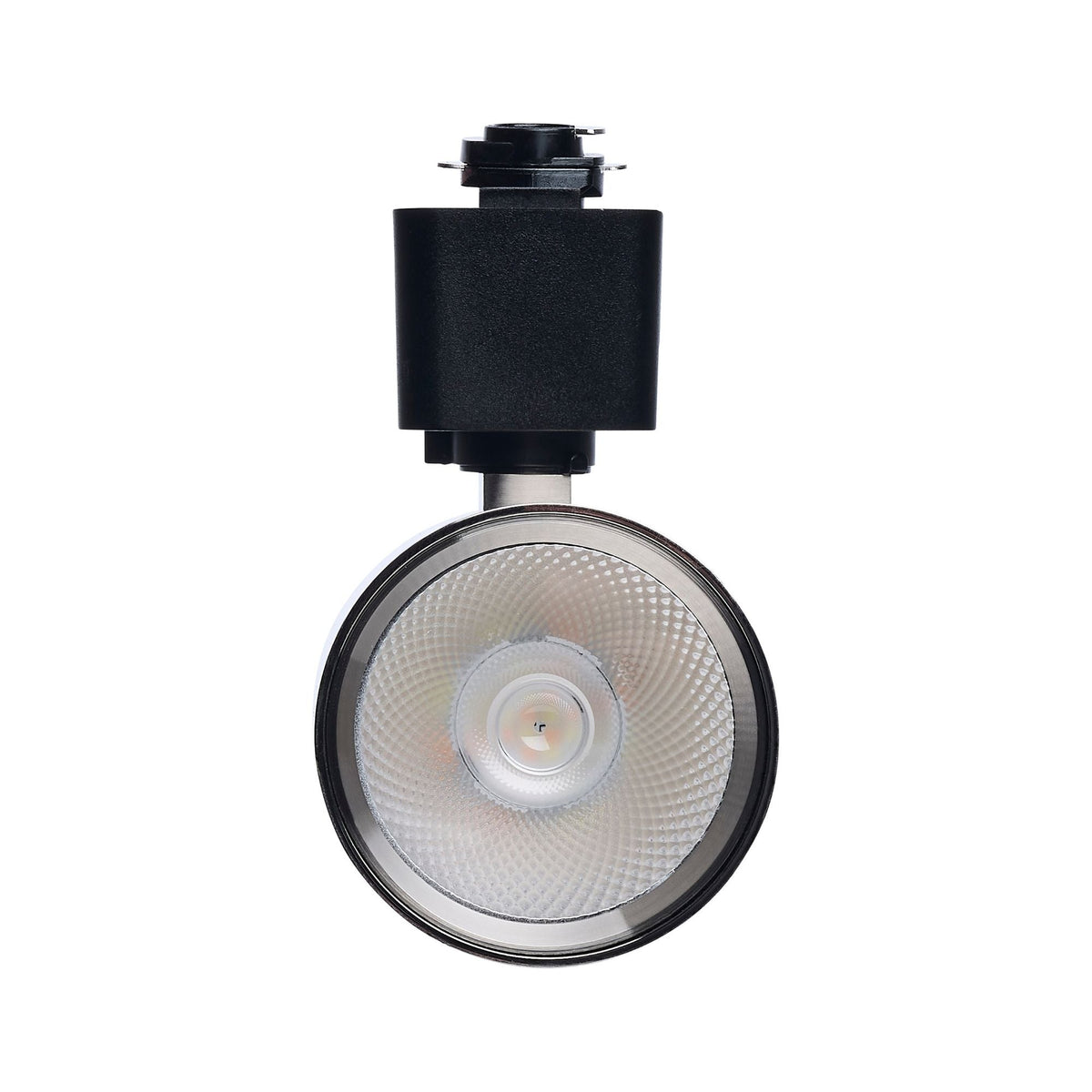 Satco Round Track Head, H-Type, Brushed Nickel, Selectable CCT, 500 Lumens, 48° Beam Angle