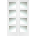 Shaker Internal White Rebated Door Pair with Clear Glass