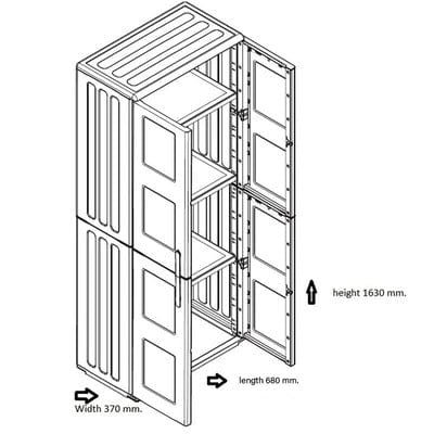Plastic Storage Cupboard w/ Adjustable Shelving - All Sizes