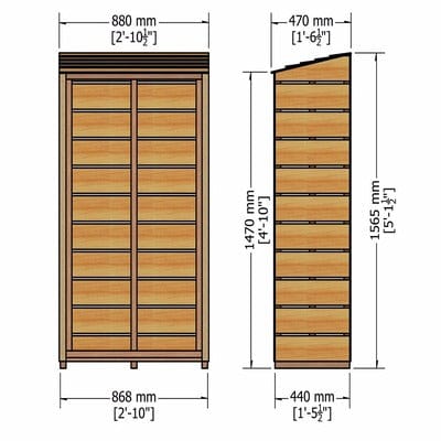 Sawn Tall Wall Log Store (Pressure Treated)