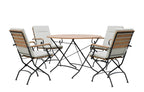 Sicily 4 Seater Teak and Wrought Iron Round 110cm Garden Dining Set