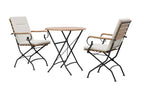 Sicily 2 Seater Teak and Wrought Iron Round 70cm Garden Dining Set