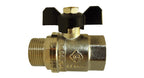 Brass Nickel-Plated Butterfly Valve 3/4" BSPM-F
