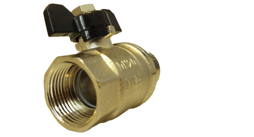 Brass Nickel-Plated Butterfly Valve 1/2" BSPM-F