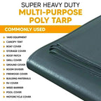 Silver/Black Poly Tarp 10' x 16'