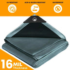 Silver/Black Poly Tarp 10' x 16'
