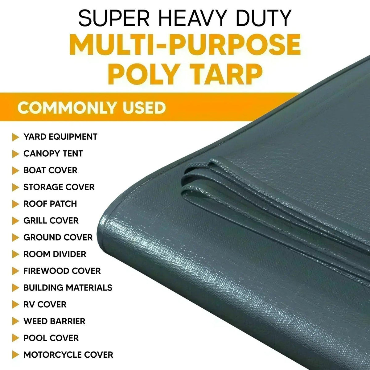 Silver/Black Poly Tarp 20' x 30'