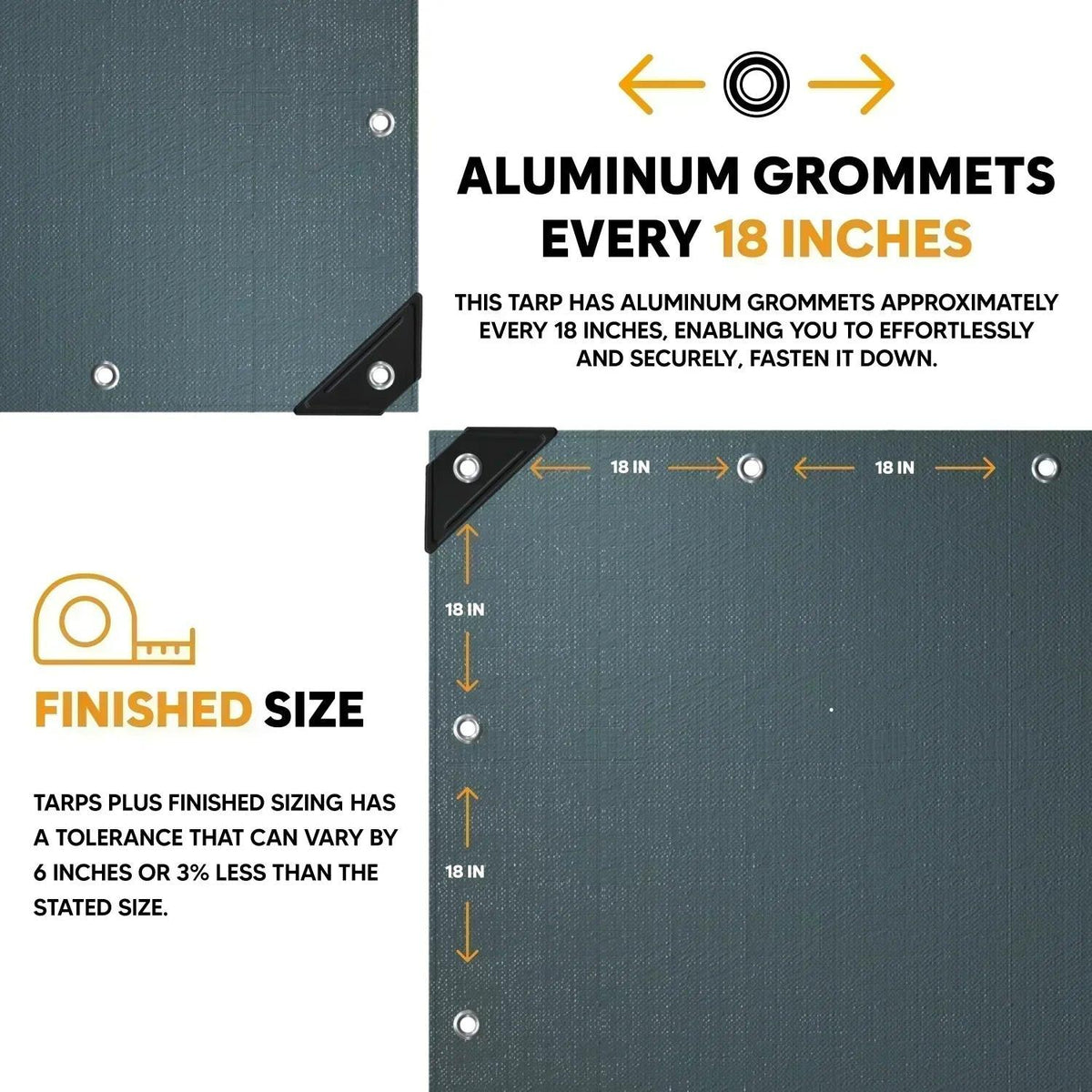 Silver/Black Poly Tarp 60' x 60'
