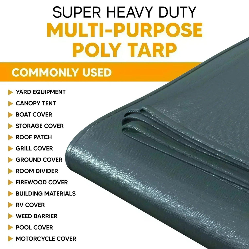 Silver/Black Poly Tarp 30' x 40' - Case of  1