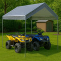 Silver 10' x 10' valance tarp offering weather resistant canopy protection
