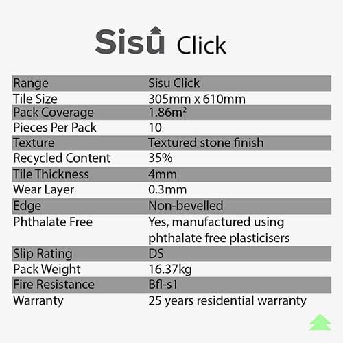 SISU Click Vinyl Flooring Tiles - 305mm x 610mm (10 Pack) - Italian Marble