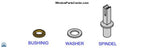 SP40001 - Hoppe Thumb Turn Shaft Bushing Washer and Spindle Fork Thumb Turn ShaftKit