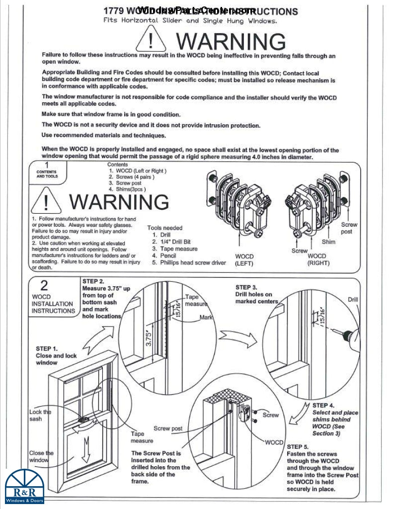 SS20006 - Window Operating Control Device Kit (WOCD)  50-2003 Series
