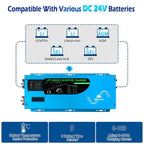 SunGoldPower 3000W DC 24V Pure Sine Wave Inverter With Charger