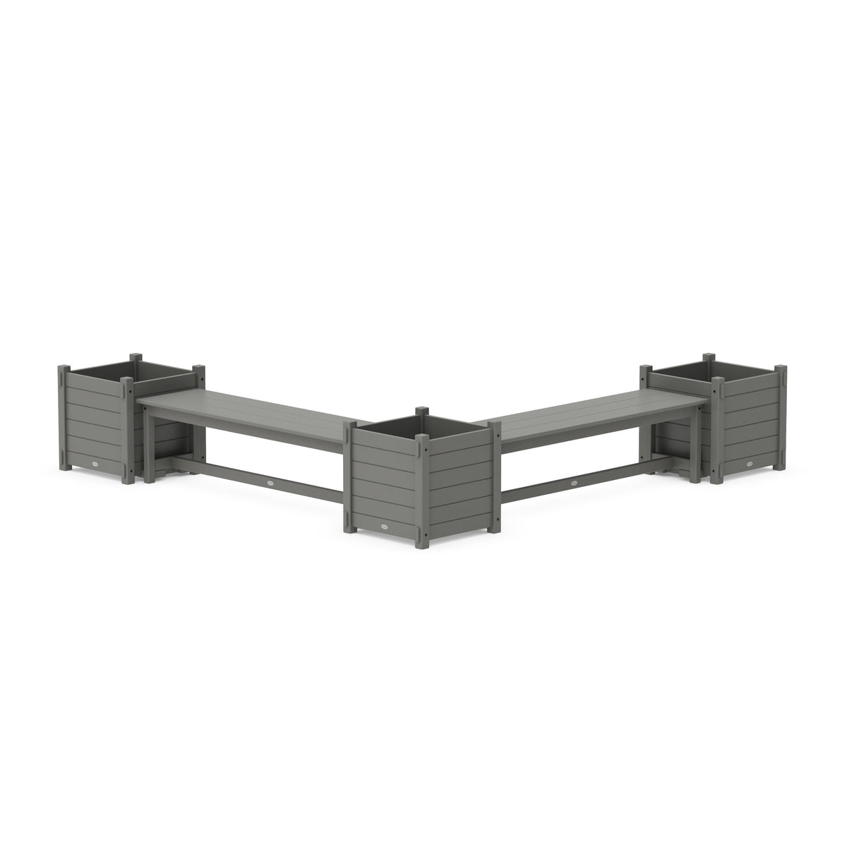 60" Nautical L- Shaped Planter Bench Corner Set - Large