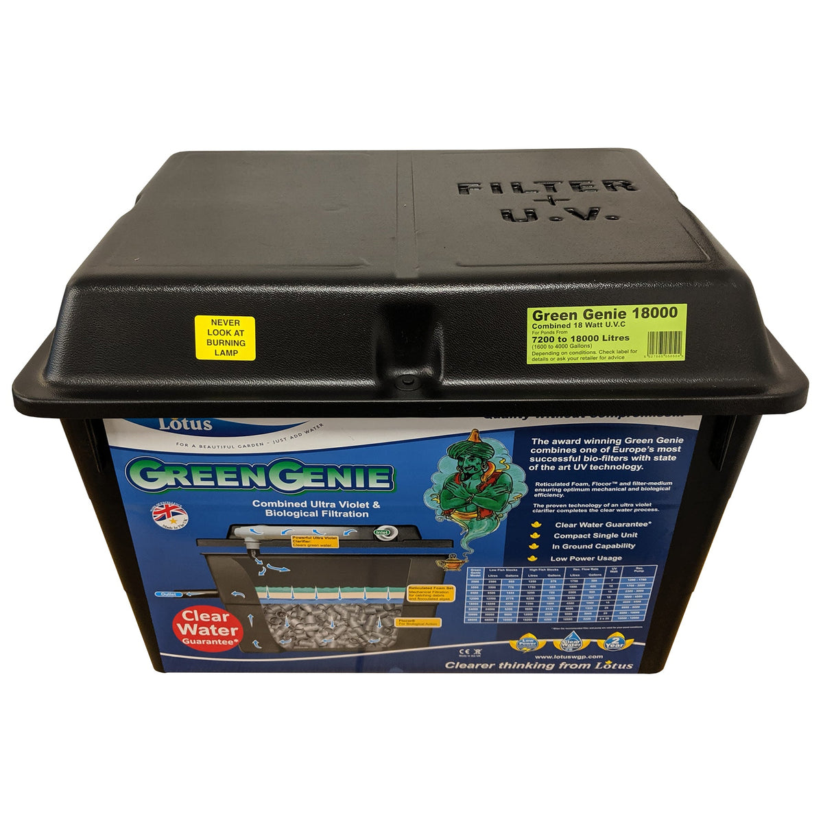Lotus Green Genie Pond Filter 18000L UV Algae Control