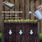 8' x 2.6' x 1.5' Galvanized Raised Garden Bed with Open Bottom, Dark Grey