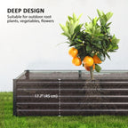 8' x 2.6' x 1.5' Galvanized Raised Garden Bed with Open Bottom, Dark Grey