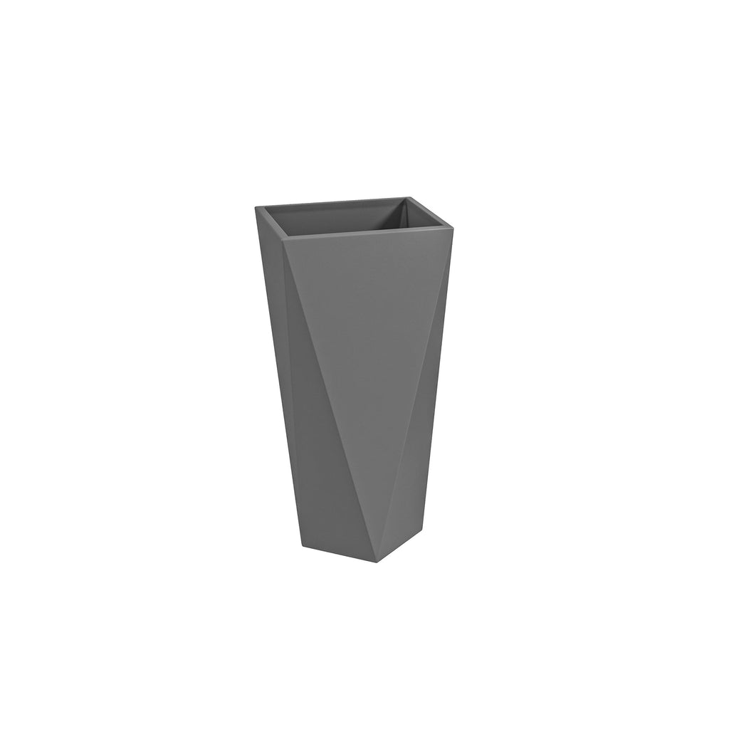 Set of 3 Tall Planters, 28.75", 24.5", 20.5", MgO Indoor Outdoor Planters with Drainage Holes, Stackable Flower Pots for Garden, Patio, Balcony, Front Door, Gray