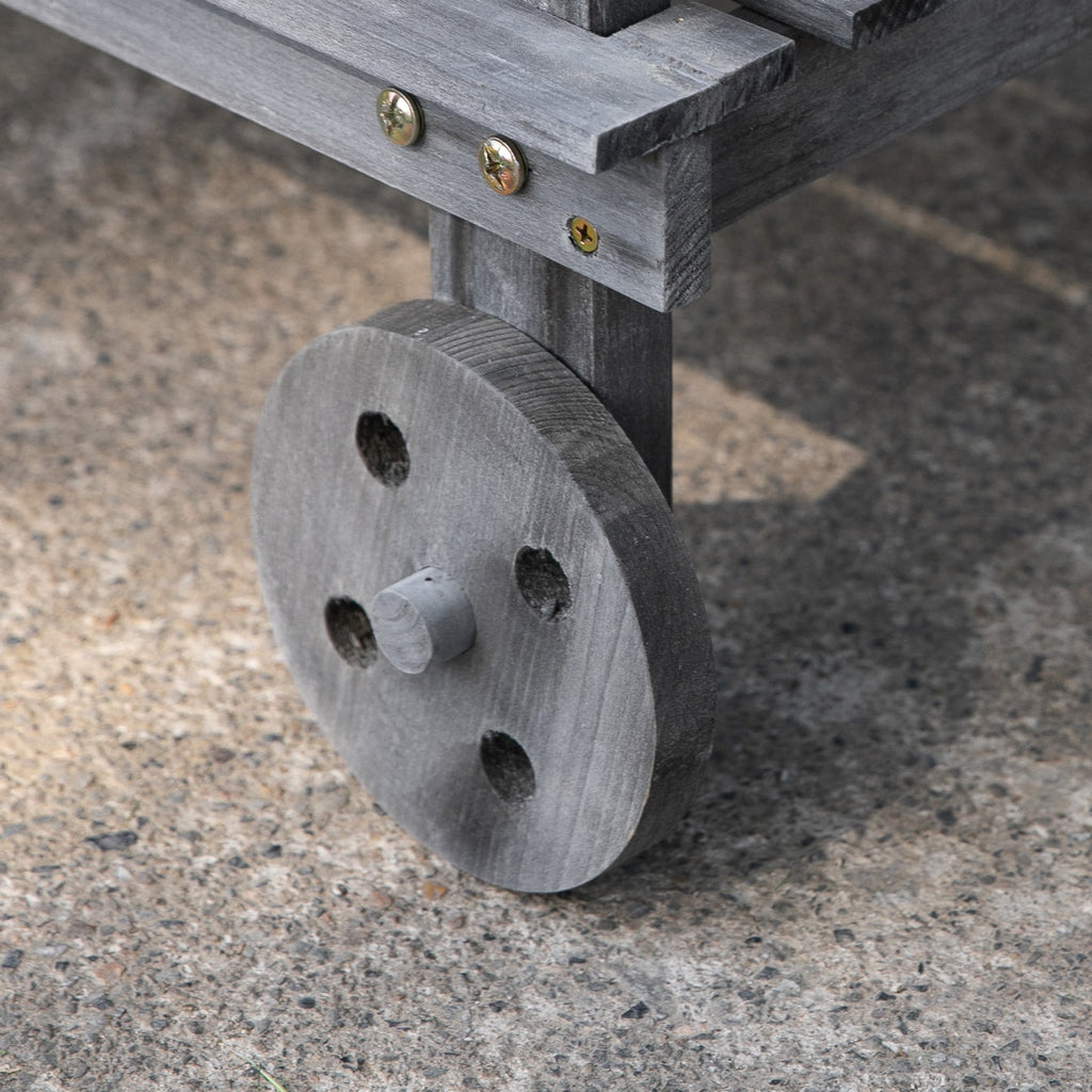 36" Wooden Potting Bench with Sink & Removable Wheels, Gray