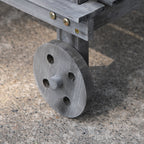 36" Wooden Potting Bench with Sink & Removable Wheels, Gray