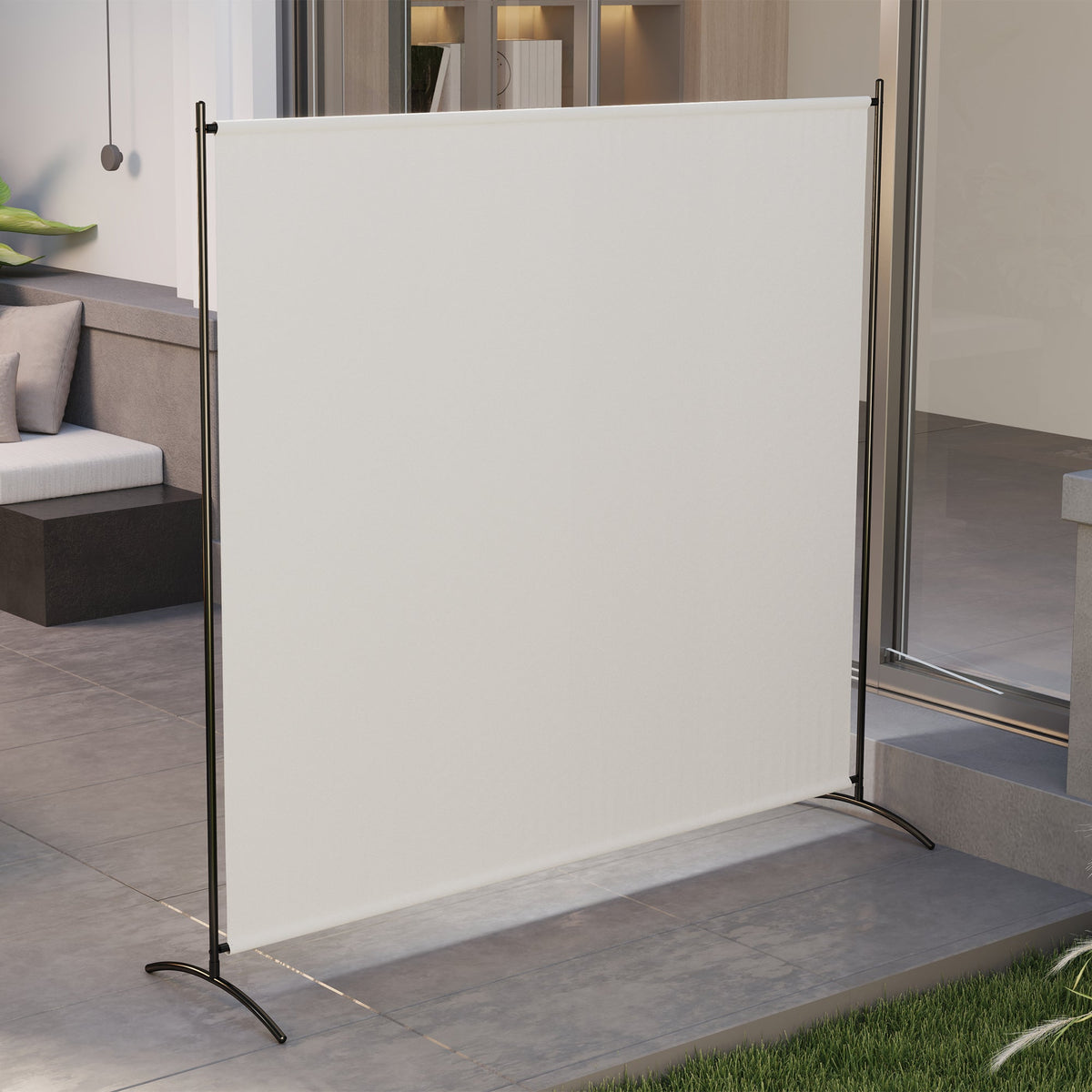 5.9FT Tall Single-Panel Outdoor Privacy Screen with UPF30+ Protection, Beige