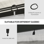 10' x 12' Universal Gazebo Sidewall Set (4 Panels) with Hooks, Light Grey