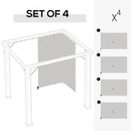 10' x 12' Universal Gazebo Sidewall Set (4 Panels) with Hooks, Light Grey