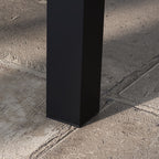 Aluminium Patio Side Table with Wood Grain Effect & Slat Tabletop, 100cm x 60cm, Black