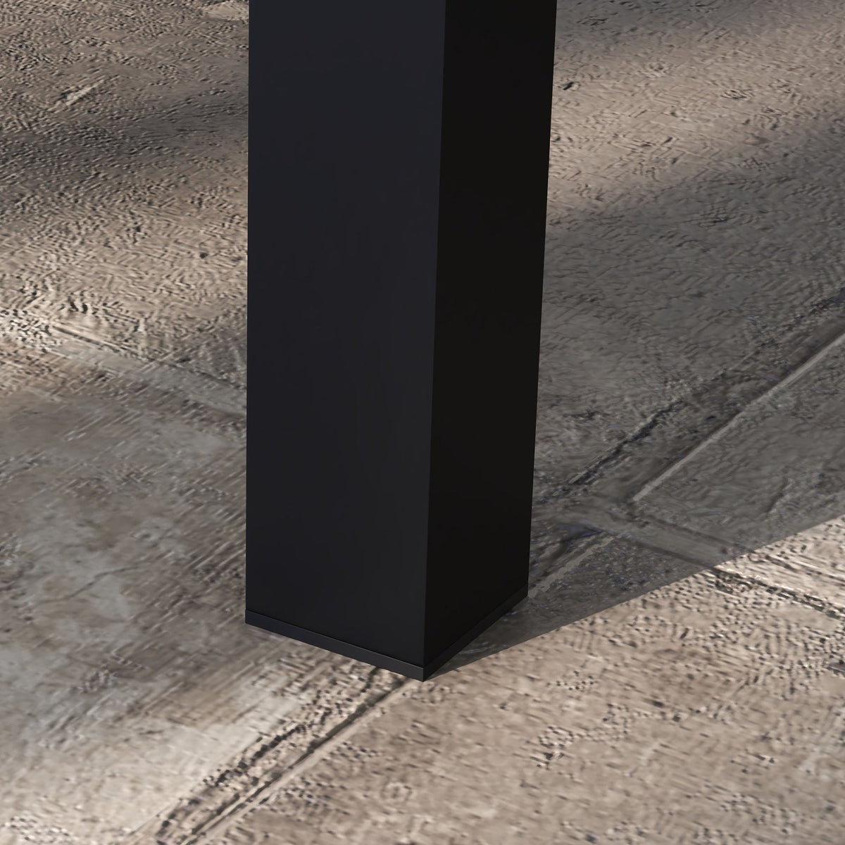 Aluminium Patio Side Table with Wood Grain Effect & Slat Tabletop, 100cm x 60cm, Black