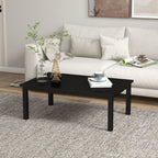Aluminium Patio Side Table with Wood Grain Effect & Slat Tabletop, 100cm x 60cm, Black