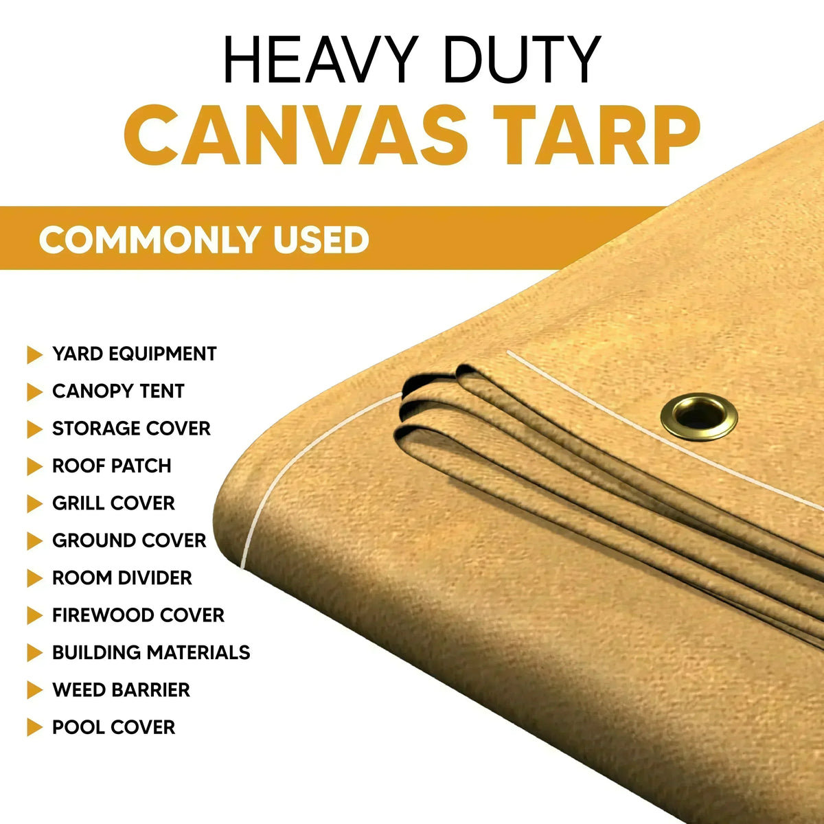Tan Canvas Tarp 5' x 7'