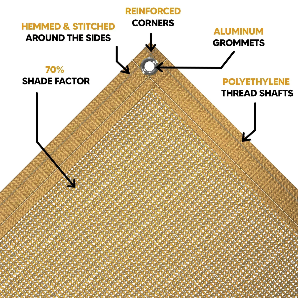 Tan Mesh Tarp 8' x 16'