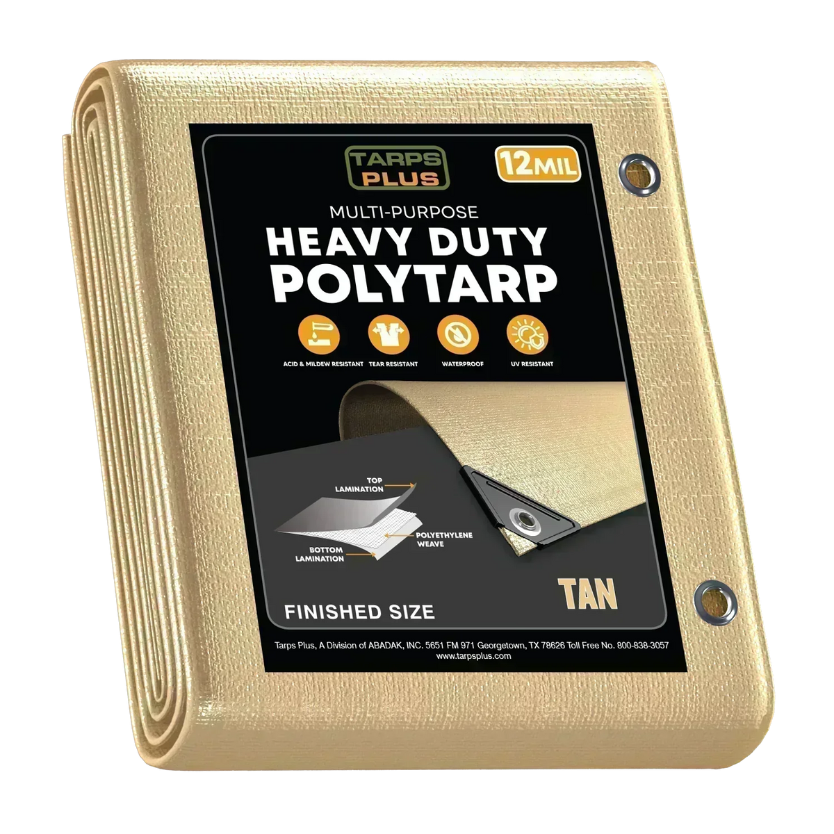 Tan Poly Tarp 10' x 10'