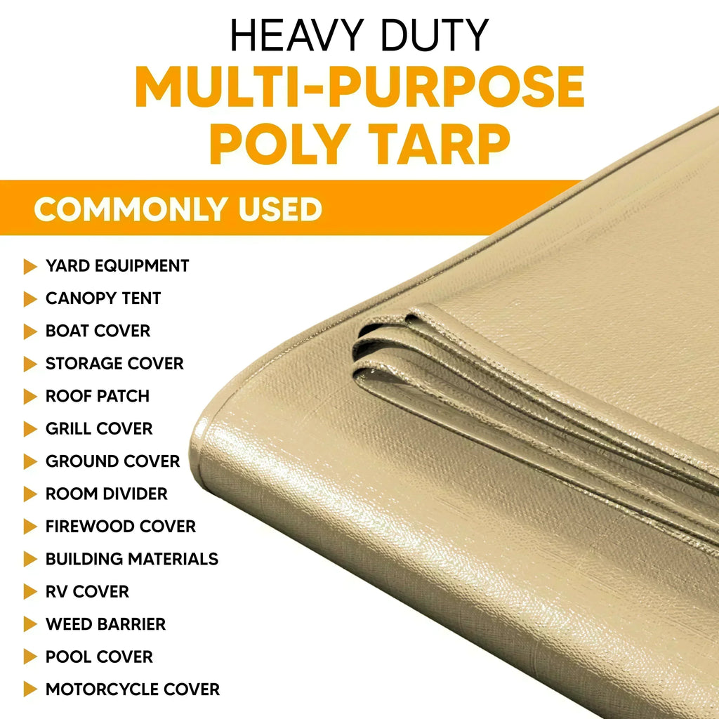 Tan Poly Tarp 10' x 12'