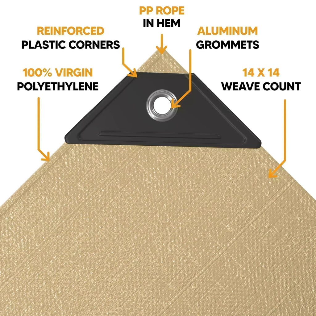 Tan Poly Tarp 20' x 40'