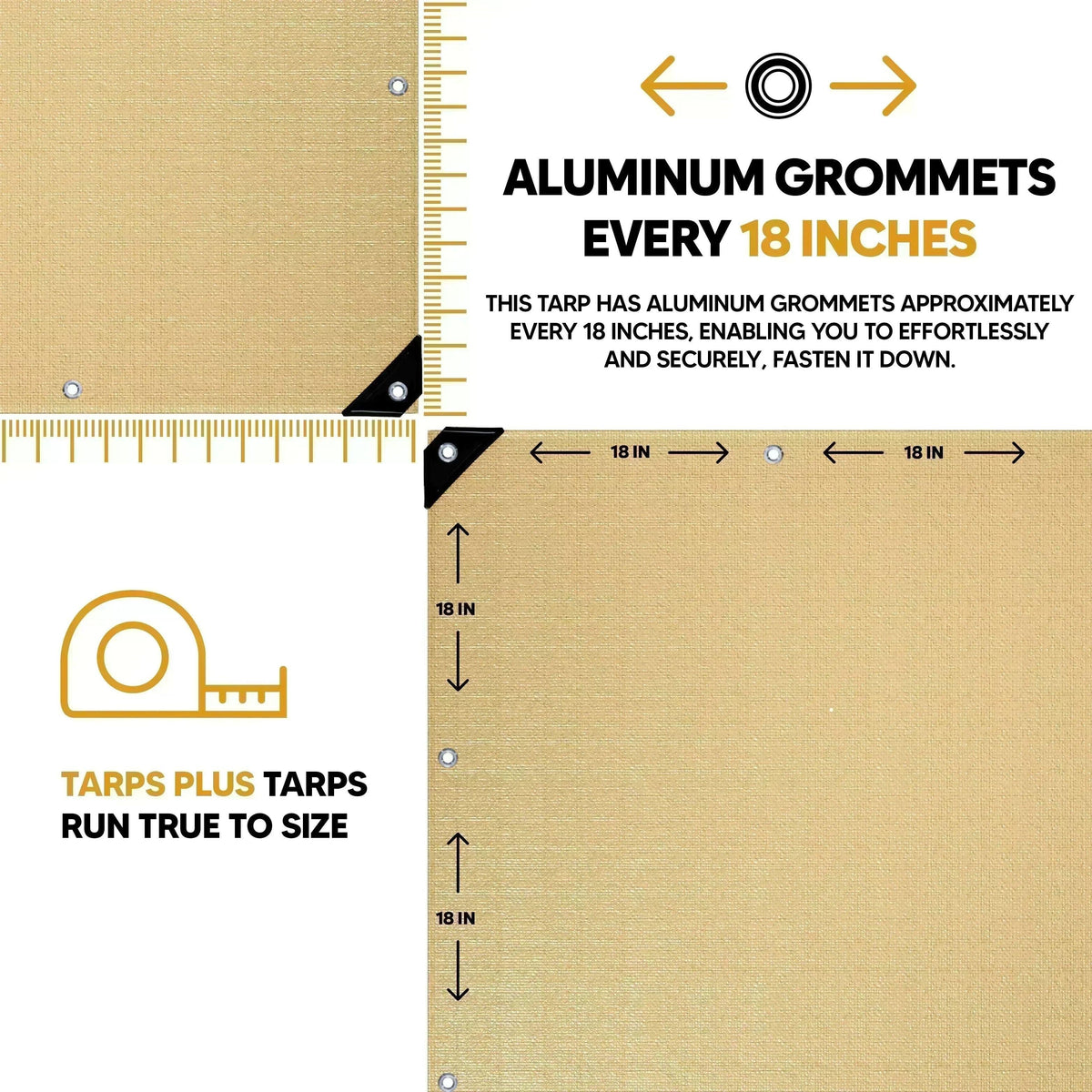 Tan Poly Tarp 10' x 10' - Case Of 10