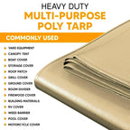 Tan Poly Tarp 10' x 10' - Case Of 10