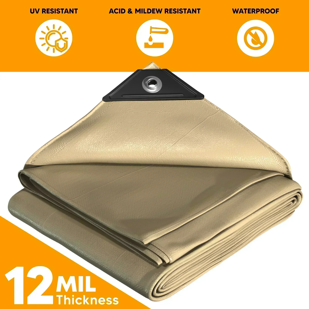 Tan Poly Tarp 20' x 20' - Case Of 2