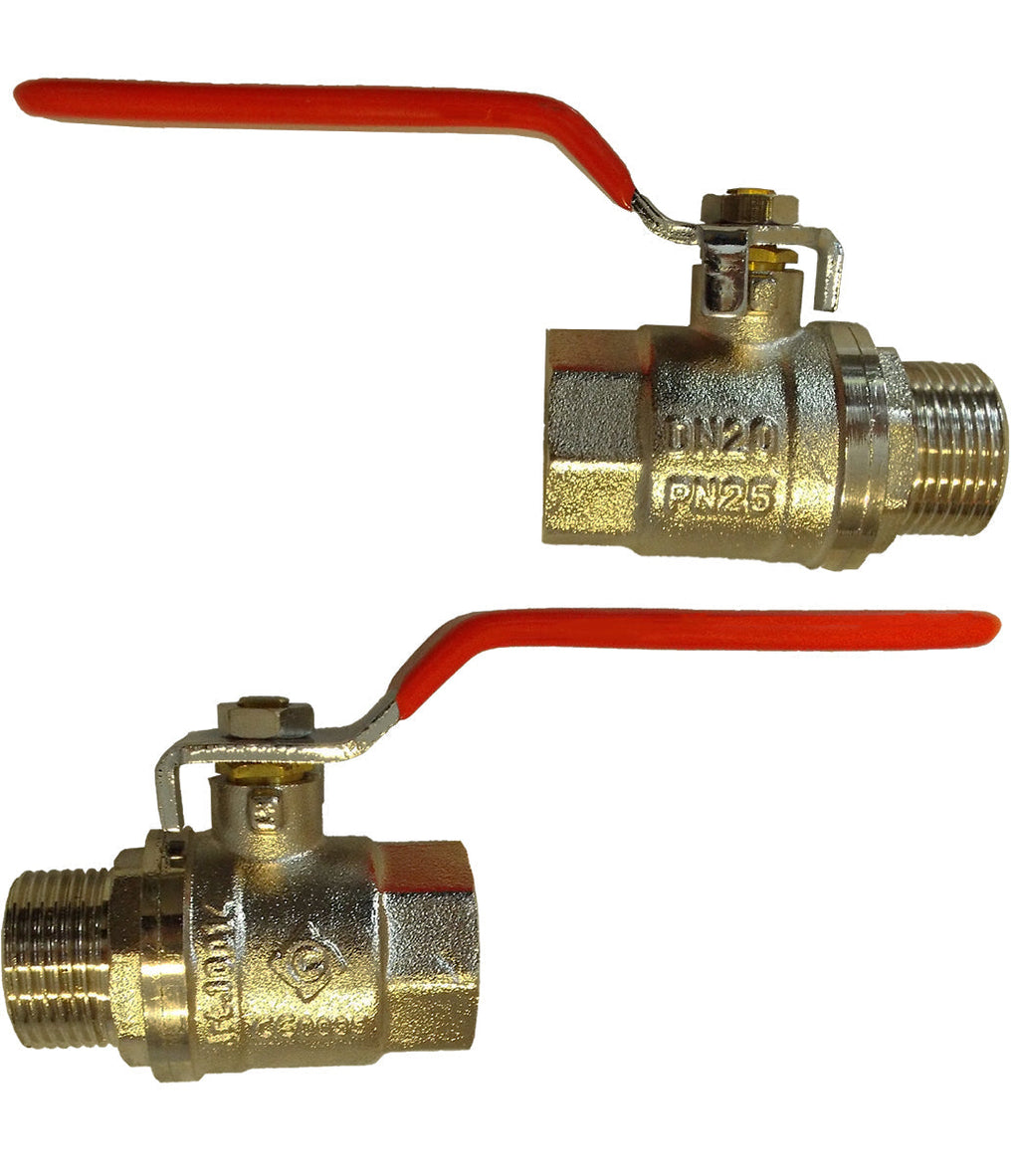Brass Nickel-Plated Lever Valve 1.25" BSPM-F